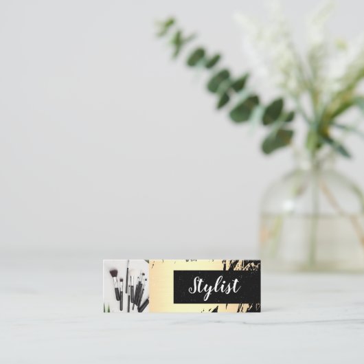 Goud geborsteld / Stylist Mini Visitekaartje (Staand voorkant)