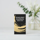 Goud geborsteld textiel visitekaartje (Staand voorkant)