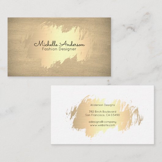 Goud geborsteld | Textuur | Ontwerper Visitekaartje (Voorkant / Achterkant)
