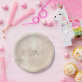 Goud Geborsteld Tropisch Palmblad Bruiloft Papieren Bordje (Feest)