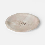 Goud Geborsteld Tropisch Palmblad Bruiloft Papieren Bordje (Gekanteld)