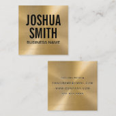 Goud geborsteld vierkante visitekaartje (Voorkant / Achterkant)