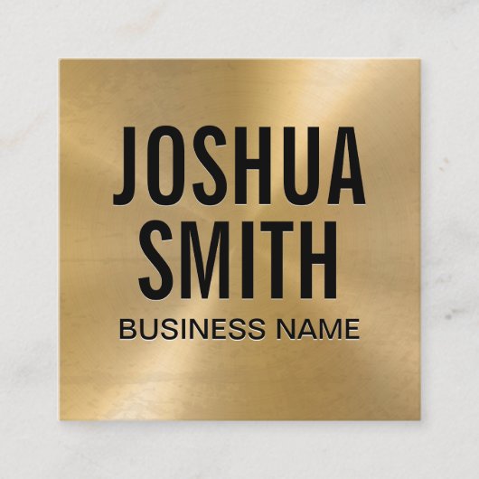 Goud geborsteld vierkante visitekaartje (Voorkant)