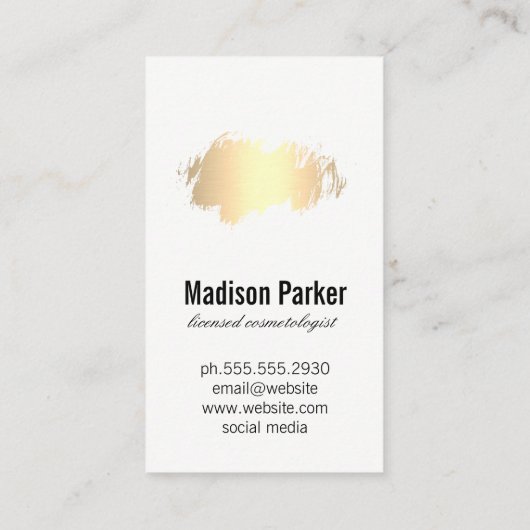 Goud geborsteld visitekaartje (Achterkant)