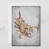 Goud gebrand op Antiek grijs huwelijk Kaart (Achterkant)