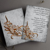 Goud gebrand op Antiek grijs huwelijk