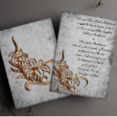 Goud gebrand op Antiek grijs huwelijk Kaart