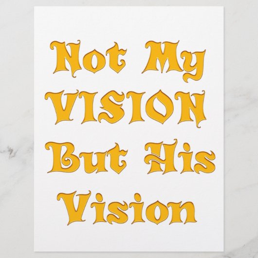 Goud Geel "Niet Mijn Visie Maar Zijn Visie" | Ins (Voorkant)
