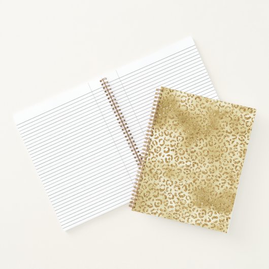 Goud Geel Ombre Glitter Luipaard Zebra Notitieboek (Binnen)