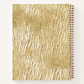 Goud Geel Ombre Glitter Luipaard Zebra Notitieboek (Achterkant)
