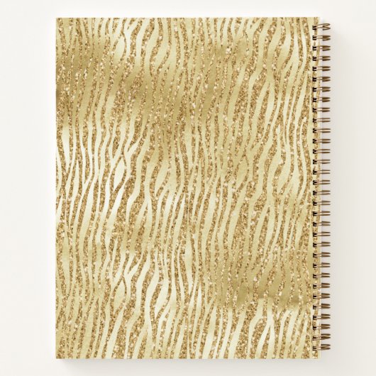 Goud Geel Ombre Glitter Luipaard Zebra Notitieboek (Achterkant)