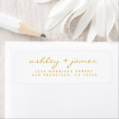 Goud Geel Script Trouw Retouradres Label (Insitu)