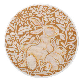 Goud Geel Wit Konijn Familie Lade Deurknop Keramische Knop