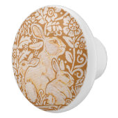 Goud Geel Wit Konijn Familie Lade Deurknop Keramische Knop (Rechts)