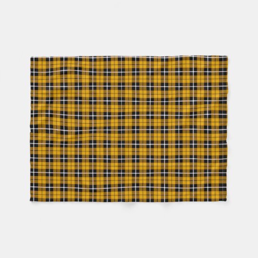 Goud/Geel witte/zwarte streep Fleece Deken (Voorkant (Horizontaal))