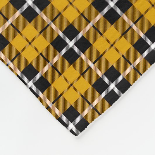 Goud/Geel witte/zwarte streep Fleece Deken (Hoek)