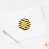 Goud Geel Zwart Bij Strepen Ronde Sticker (Envelop)