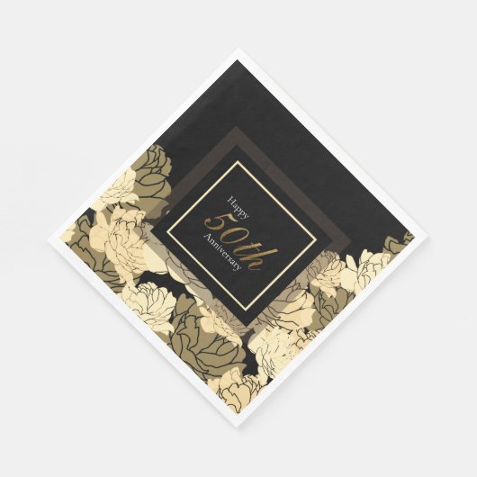 Goud, geelbruin en geel roos voor 50 jaar oud servet (Hoek)