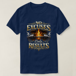 Goud Geen Excuses Alleen Resultaten Gym Kunst T-shirt