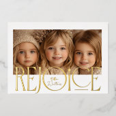 Goud geëtst Verheug Kerstmis Kaart (Voorkant)