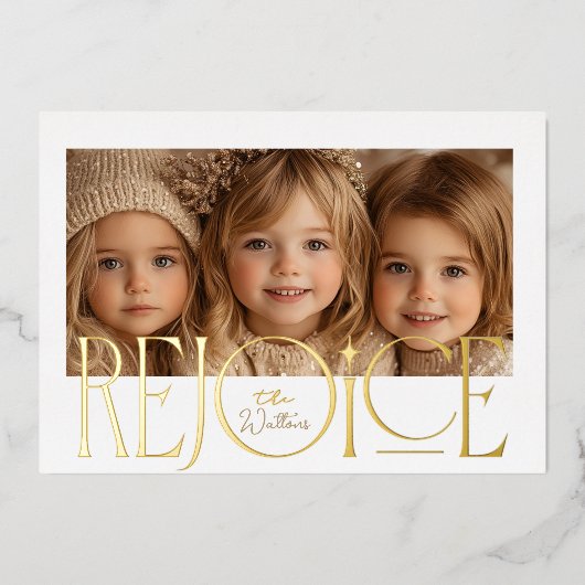 Goud geëtst Verheug Kerstmis Kaart (Voorkant)