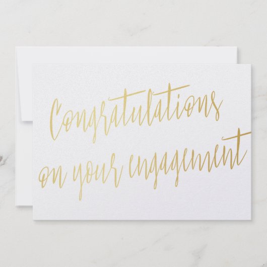 Goud: "Gefeliciteerd met je verloving" Kaart (Voorkant)