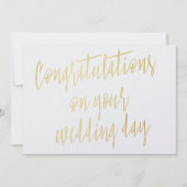 Goud "Gefeliciteerd met jullie trouwdag" Kaart (Voorkant)