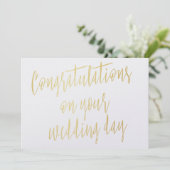 Goud "Gefeliciteerd met jullie trouwdag" Kaart (Staand voorkant)