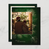 Goud gegraveerd Winter Pine Vakantie Foto Briefkaart (Voorkant / Achterkant)