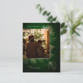 Goud gegraveerd Winter Pine Vakantie Foto Briefkaart (Staand voorkant)