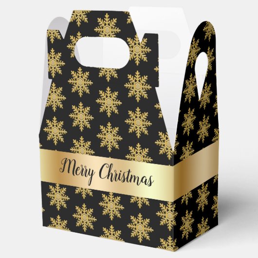 Goud gekleurd Snowflake Patroon voor Vor Box Bedankdoosjes (Geopend)