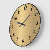 Goud gekleurde eenvoudige, moderne wandklok (Hoek)