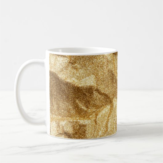 Goud gekreukeld papier textuur abstracte achtergro koffiemok (Links)