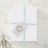 Goud gekuste blauwe roos bruid cadeaulabel (Met Touw)