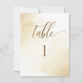 Goud Gele Aquarel, Modern Tafel Nummer (Achterkant)