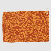 Goud Gele Bladerige Wingerd Patroon Golfhanddoek (Horizontaal)