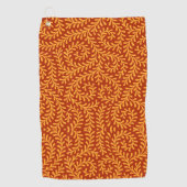 Goud Gele Bladerige Wingerd Patroon Golfhanddoek (Voorkant)