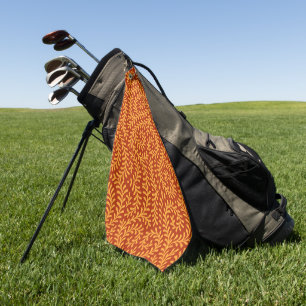 Goud Gele Bladerige Wingerd Patroon Golfhanddoek