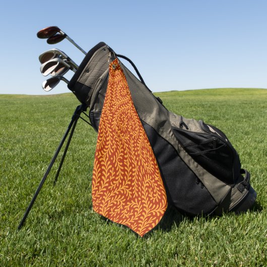 Goud Gele Bladerige Wingerd Patroon Golfhanddoek (Groen)