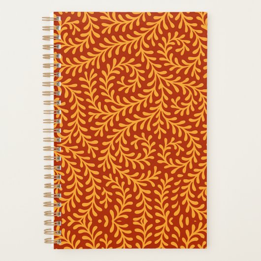 Goud Gele Bladerige Wingerd Patroon Planner (Voorkant)