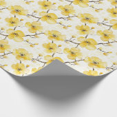 Goud Gele Bloemen Bruiloft Cadeaupapier (Hoek)