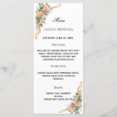 Goud gele bloemen lint diner menu (Voorkant)