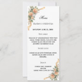 Goud gele bloemen lint diner menu kaart (Voorkant)
