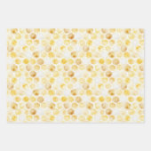 Goud-gele honingraat verjaardag inpakpapier vel (Voorkant 2)