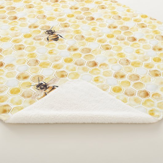 Goud Gele Honingraat Verjaardag Sherpa Deken (3/4)