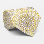 Goud Gele Mandala Patroon Stropdas (Opgerold)