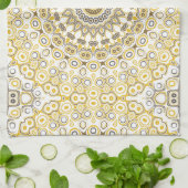 Goud Gele Mandala Patroon Theedoek (Gevouwen)