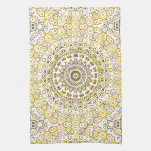 Goud Gele Mandala Patroon Theedoek