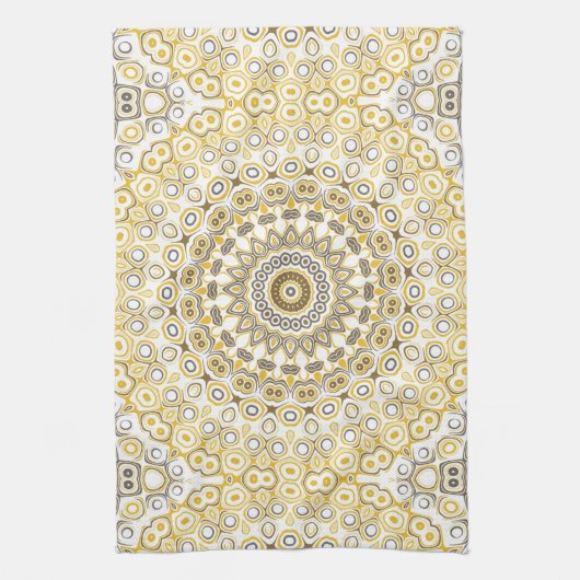 Goud Gele Mandala Patroon Theedoek (Verticaal)
