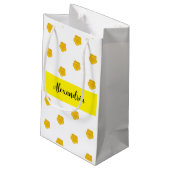Goud Gele Wilde Bloem  Monogram Naam Cadeautas (Achterkant Gekanteld)